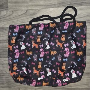 Black Alice In Wonderland Print Tote Purse Bag!